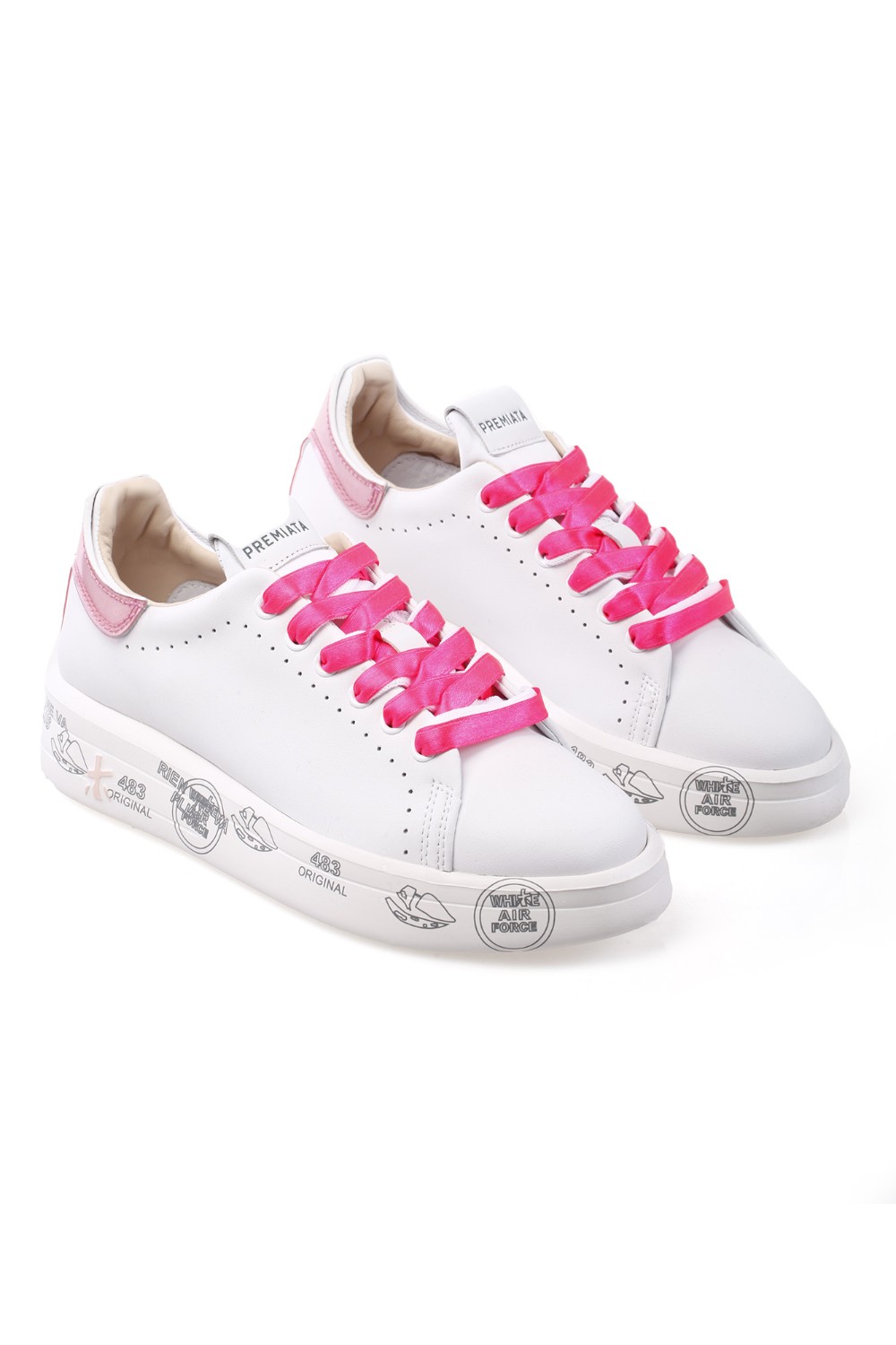 shop PREMIATA Saldi Scarpa: Premiata sneakers "Belle".
Pelle bianca con punta arrotondata e dettaglio in tessuto rosa perlato sovrapposto alla pelle bianca sul tallone.
Logo Premiata sulla linguetta e suola oversize in gomma caratterizzata dai leggendari timbri che rinforzano l'unicità del Brand.
Altezza Suola 4,2 cm.
Fusbet Interno 24,8 cm.
Suola: 85% EVA 15% Gomma.
Tomaia: 75% Pelle di vitello 15% PA 10% PU.
Fodera: 86% Pelle di capra 14% Pelle di vitello.
Fabbricata in Vietnam.. BELLE-6281 number 7182067